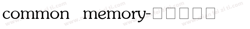 common memory字体转换